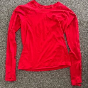 Lululemon long sleeve tech shirt in red size 8
